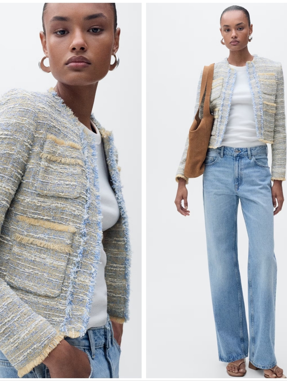 MANGO Tweed Blazer